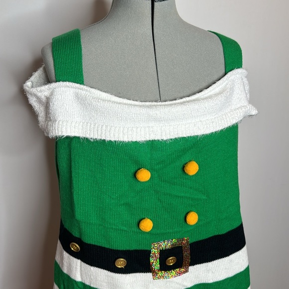 Planet gold elf plus size ugly sweater dress for women size 2X Christmas - Picture 4 of 9